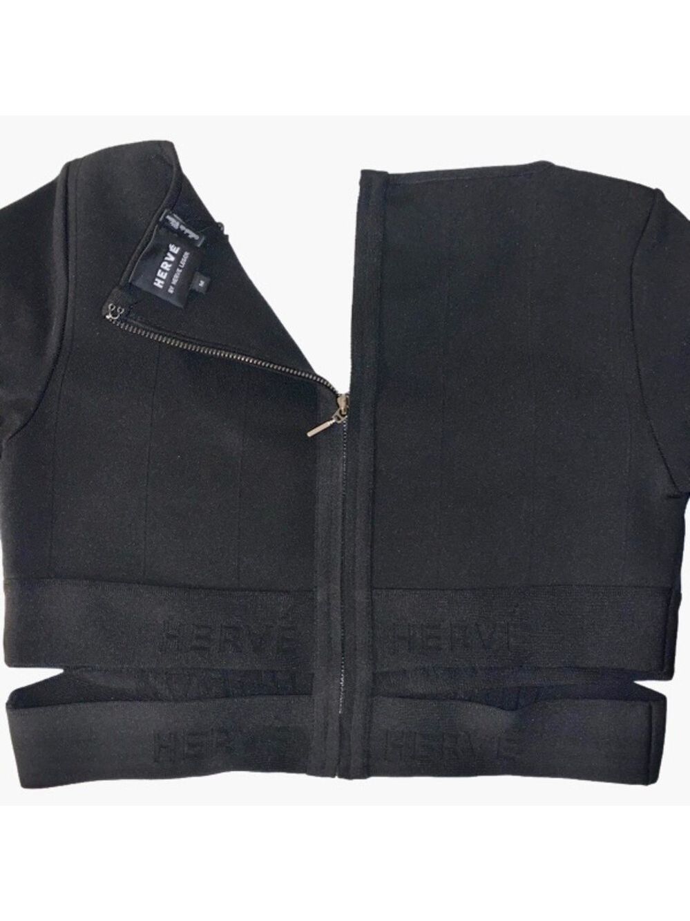 Herve Leger Black Bandage Bodycon Crop Top Size M - Picture 10 of 12